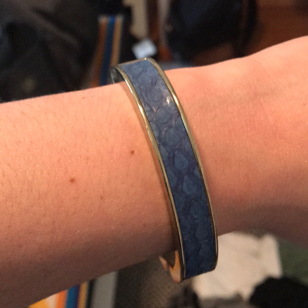J crew bright blue snakeskin bracelet